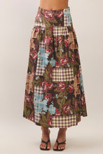 Load image into Gallery viewer, NEWEST ARRIVAL *PREORDER 10/9* Brown Patchwork Crop Maxi Skirt Set
