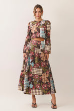 Load image into Gallery viewer, NEWEST ARRIVAL *PREORDER 10/9* Brown Patchwork Crop Maxi Skirt Set

