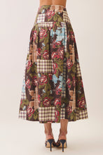 Load image into Gallery viewer, NEWEST ARRIVAL *PREORDER 10/9* Brown Patchwork Crop Maxi Skirt Set
