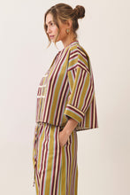 Load image into Gallery viewer, NEWEST ARRIVAL *PREORDER 11/5* Olive/Burgundy Striped Pants Set
