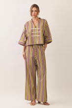 Load image into Gallery viewer, NEWEST ARRIVAL *PREORDER 11/5* Olive/Burgundy Striped Pants Set
