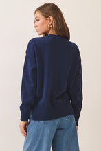 Load image into Gallery viewer, NEWEST ARRIVAL Navy Mahjong Knit Crewneck Sweater
