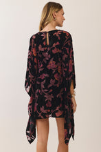 Load image into Gallery viewer, NEWEST ARRIVAL Black Velvet Burnout Caftan Cape Dress
