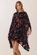 Load image into Gallery viewer, NEWEST ARRIVAL Black Velvet Burnout Caftan Cape Dress
