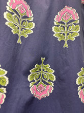 Load image into Gallery viewer, NEWEST ARRIVAL Navy Floral Ruffle Mock Neck Midi Dress
