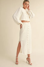Load image into Gallery viewer, Cream Tweed Midi Skirt Set
