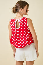 Load image into Gallery viewer, NEWEST ARRIVAL Red/White Polka Dot Bubble Blouse
