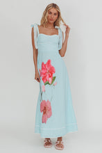 Load image into Gallery viewer, NEWEST ARRIVAL *PREORDER 3/24* Mint Blue Large Flower Maxi Dress
