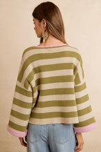 Load image into Gallery viewer, NEWEST ARRIVAL Reversible Light Olive/Blush Sweater
