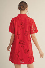 Load image into Gallery viewer, NEWEST ARRIVAL Red Embroidered Seashell Beach Dress
