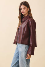 Load image into Gallery viewer, NEWEST ARRIVAL Burgundy Pleather Jacket
