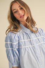 Load image into Gallery viewer, Baby Blue Poplin Button Down Blouse
