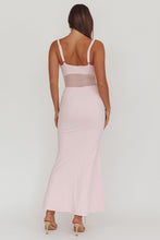 Load image into Gallery viewer, NEWEST ARRIVAL Pink Fitted Sheer Bodice Maxi Dress
