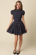 Load image into Gallery viewer, NEWEST ARRIVAL Blue/Brown Smocked Dress
