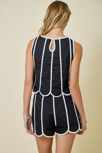 Load image into Gallery viewer, NEWEST ARRIVAL Black Crop Scallop Shorts Set
