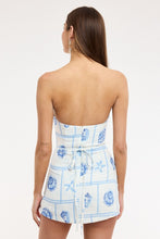 Load image into Gallery viewer, NEWEST ARRIVAL *PREORDER 1/30* White/Blue Seashell Strapless Mini Dress
