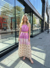 Load image into Gallery viewer, NEWEST ARRIVAL Purple/Lilac Geometric Midi Skirt Set
