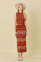 Load image into Gallery viewer, FINAL SALE Rust Sweater Knit Midi Skirt Set
