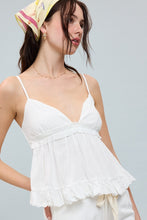 Load image into Gallery viewer, NEWEST ARRIVAL White Eyelet Cami Top
