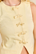 Load image into Gallery viewer, NEWEST ARRIVAL Yellow Bow Vest Skort Set
