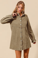 Load image into Gallery viewer, NEWEST ARRIVAL Olive Brown Washed Denim Dress
