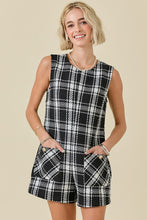 Load image into Gallery viewer, RESTOCKED Black/White Tweed Romper
