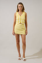 Load image into Gallery viewer, NEWEST ARRIVAL Yellow Gingham Mini Skirt Set
