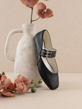Load image into Gallery viewer, Black Buckle Ballet Flats
