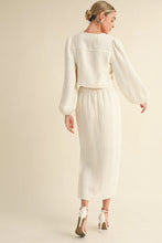 Load image into Gallery viewer, Cream Tweed Midi Skirt Set
