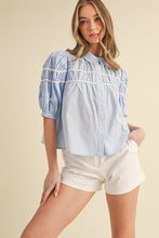 Load image into Gallery viewer, Baby Blue Poplin Button Down Blouse
