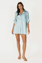 Load image into Gallery viewer, NEWEST ARRIVAL Blue/Pink Striped Shirt Dress
