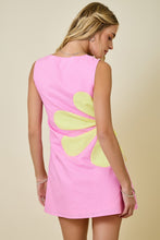 Load image into Gallery viewer, NEWEST ARRIVAL *PREORDER 2/26* Pink/Yellow Side Flower Mini Dress
