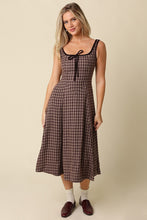 Load image into Gallery viewer, NEWEST ARRIVAL Brown Plaid Plaid Midi Dress
