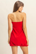 Load image into Gallery viewer, NEWEST ARRIVAL Red Strapless Blouson Mini Dress
