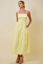 Load image into Gallery viewer, NEWEST ARRIVAL Lemon Yellow Overlay Bust Midi Dress

