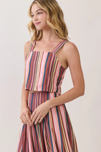 Load image into Gallery viewer, NEWEST ARRIVAL Mauve Colors of Fall Striped Midi Skirt Set
