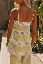 Load image into Gallery viewer, LAST ONE Green Floral Print Lace Trim Pants Set
