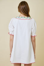 Load image into Gallery viewer, NEWEST ARRIVAL White Floral Embroidered Peter Pan Dress
