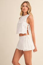 Load image into Gallery viewer, NEWEST ARRIVAL White Eyelet Mini Skort Set
