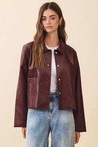 NEWEST ARRIVAL Burgundy Pleather Jacket