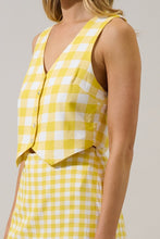 Load image into Gallery viewer, NEWEST ARRIVAL Yellow Gingham Mini Skirt Set
