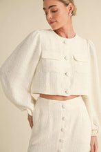 Load image into Gallery viewer, Cream Tweed Midi Skirt Set
