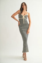 Load image into Gallery viewer, NEWEST ARRIVAL Black/Ivory Monochrome Knit Maxi Sweater Dress
