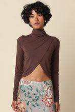 Load image into Gallery viewer, NEWEST ARRIVAL Brown Front Split Long Sleeve Turtleneck
