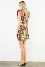 Load image into Gallery viewer, NEWEST ARRIVAL Gold Floral Ruffle Sleeve Dress
