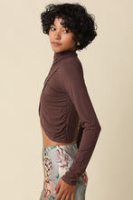 Load image into Gallery viewer, NEWEST ARRIVAL Brown Front Split Long Sleeve Turtleneck
