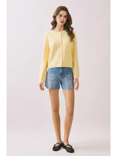 Load image into Gallery viewer, NEWEST ARRIVAL Yellow Scallop Trim Cardigan

