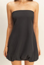 Load image into Gallery viewer, NEWEST ARRIVAL Black Strapless Blouson Mini Dress
