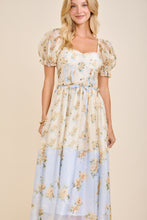 Load image into Gallery viewer, SPRING 2026 Yellow/Blue Floral Midi Dress
