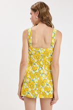 Load image into Gallery viewer, NEWEST ARRIVAL Mandarin Print Ruched Cami Mini Dress
